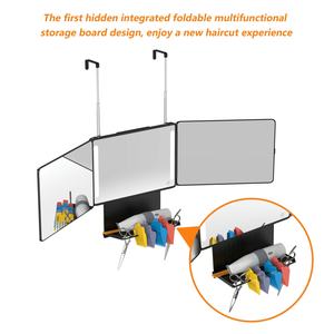 Có thể gập lại trifold 3 mặt cắt tóc trang điểm Vanity với LED ánh sáng Ba gương cho tự cắt tóc 3 Cách cắt tóc gương - Product Image 5