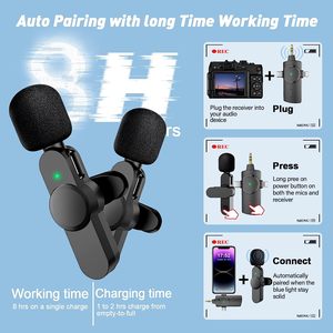 Micro hội nghị không dây <span class=keywords><strong>2</strong></span> trong 1, công nghệ khử tiếng ồn, thiết kế nhẹ, độ trễ thấp, tầm xa <span class=keywords><strong>2</strong></span>.<span class=keywords><strong>4GHz</strong></span>, mẫu mới 2025 K033 - Product Image 5