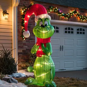 Manufacturers direct sales of Christmas cartoon Grinch flower lights festive outdoor lighting