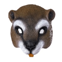 Masque d'Halloween, accessoires de décoration pour fête de Pâques et carnaval, demi-masque en mousse PU, animal mignon, écureuil