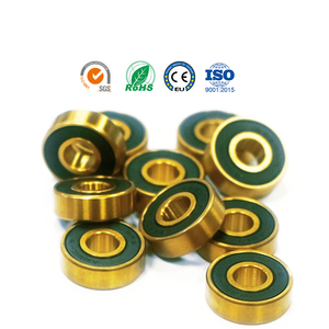 Rodamientos de Cerámica Híbridos de Titanio Dorado 8x22x7mm ABEC-11 ABEC 9 para Patines en Línea, Patinetes y Monopatines, Rodamientos de Bolas de Ranura Profunda 608 - Product Image 1