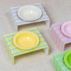 Yaratıcı Krem Rengi Yuvarlak Seramik Çevre Dostu Evcil Hayvan Mama Kabı, Akrilik Standlı Devrilmez Köpek Su Kabı (Ev İçin) - Product Image 2