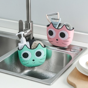 Kitchen Sink Caddy Dish Sponge Holder <b>Bathroom</b> Silicone Sink Faucet Splash Guard Water Catcher <b>Mat</b> Kitchen Sink Organizer - Product Image 4
