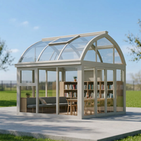 DEMEA Véranda extérieure résidentielle au design moderne, isolation thermique, double vitrage trempé Low-E, alliage d'aluminium, écologique