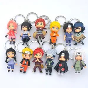 Wholesale anime character design 3D cartoon rubber soft pvc keychains