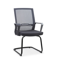 Chaise de bureau pivotante moderne en maille, dossier à lattes et accoudoirs fixes, idéale pour les visiteurs de conférence - Meilleures ventes