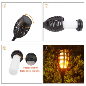 <b>Solar</b> Garden <b>Lights</b> 12LED <b>Flame</b> <b>Effect</b> Outdoor Waterproof Portable Patio Decor <b>Light</b> - Product Image 2