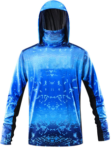 مخصص مكافحة أشعة الشمس فوق البنفسجية الحماية من الشمس تسامي قمصان الأسماك طويلة الأكمام هودي الصيد سريع الجفاف - Product Image 5