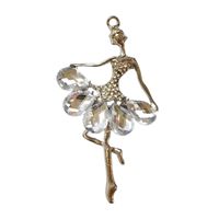 Usine personnalisée bricolage décoration de noël populaire créatif en alliage de zinc strass danseur de ballet pendentif