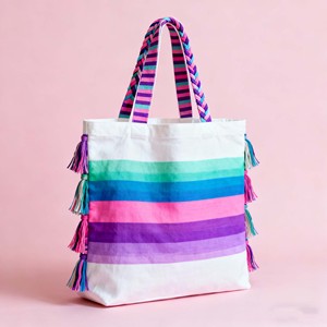 Custom Simple Striped <b>Bag</b> <b>Large</b> Capacity Vintage Striped Printed Pattern <b>Canvas</b> Shopping Tote Striped <b>Canvas</b> <b>Bag</b> - Product Image 1