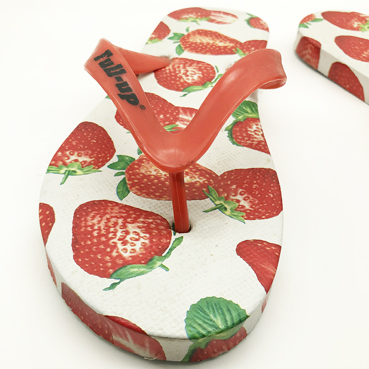 Women's Slippers with Strawberry Pattern Filp Flops Shoes Beach flipflops wedding Slippers Women Sandals