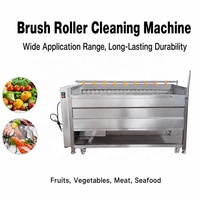 Automatische borstelrol groentewasmachine van 304 roestvrij staal voor aardappel, gember, wortel, zoete aardappel en wortelgroenten.