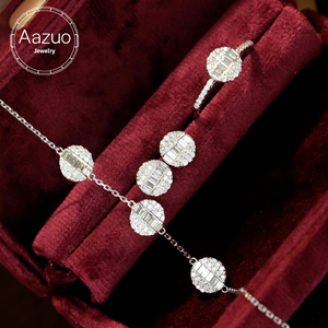 อาซูโอ รีอัล 18K ทองคำแท้ ประดับเพชรธรรมชาติ ชุดเครื่องประดับนางฟ้า แหวน ต่างหู สร้อยคอ ของขวัญสำหรับผู้หญิง งานวันเกิด ใส่ได้ทุกวัน - Product Image 1