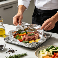 Feuilles de papier aluminium jetables sans odeur pour l'emballage et la cuisson des steaks en restaurant