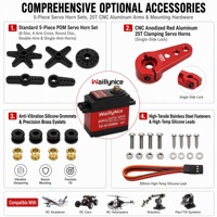 Moteur servo numérique à engrenages métalliques à couple élevé Waillynice TD-8120MG 15KG 20KG 25KG 180 270 pour voiture RC 1/8 1/10 et bras robotique