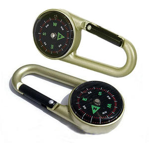 พวงกุญแจเข็มทิศอเนกประสงค์โลหะผสมสังกะสีพร้อมจอแสดงผลแบบชี้ตำแหน่งสำหรับการเดินป่าและอุปกรณ์เอาตัวรอดกลางแจ้ง - Product Image 2