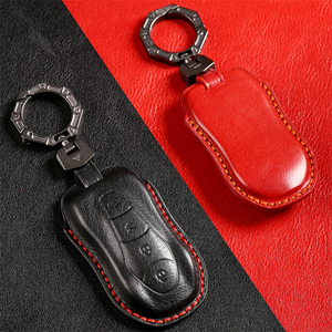 Housse de clé de voiture en cuir véritable pour Geely Binyue Boyue Borui accessoires Clés Coque de clé de voiture faite à la main - Product Image 4