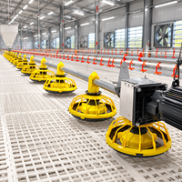 Système d'alimentation et d'abreuvement automatique durable pour volailles, équipement d'élevage avicole pour l'élevage au sol de poulets de chair à grande échelle