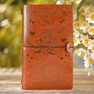 1pc A6 Mini Spiral Binding PU Leather Refillable <b>Journal</b> Father's Day & Birthday Gift for Son Mom Dad - Product Image 1