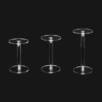 Transparent rond acrylique Base ronde cylindre piédestal présentoirs étui pour Cupcake bijoux montre parfum Dessert Risers