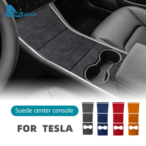 Italia Super Suede <span class=keywords><strong>Car</strong></span> Center Console Caja de almacenamiento Portavasos Cubierta Tesla Model 3 2017-2020 Accesorios interiores exteriores - Product Image 2