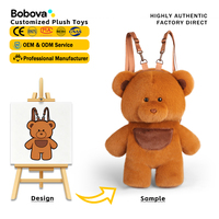 Sac à dos en peluche populaire en forme d'ours en peluche, animal en peluche réconfortant, rembourrage en coton PP doux, cadeau d'anniversaire pour enfants