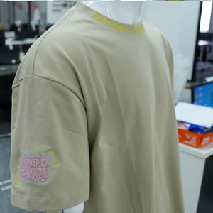 Camiseta Premium de Algodón Grueso Tejido con Bordado Chenille 3D, Hombros Caídos, Cómoda para Uso Diario - Product Image 2