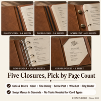 Porte-documents en cuir pour conférence, porte-documents fin en cuir, organiseur en cuir souple, porte-menu en cuir pour restaurant