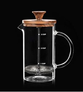Cafetera Francesa de Vidrio de Borosilicato de Alta Resistencia de 400ml/800ml, Resistente al Calor y al Frío, con Tapa de Bambú para Uso Doméstico - Product Image 6