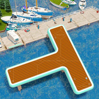PVC personnalisé T forme extérieure nager bateau à moteur île Photoon gonflable plate-forme d'eau Jet Ski quai flottant