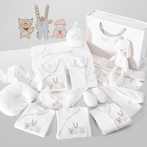 Set Regalo 23 Pezzi di Vestiti per Neonati in Cotone, <span class=keywords><strong>Corredino</strong></span> per Baby Shower 0-6 Mesi con Coperta e Peluche - Product Image 1