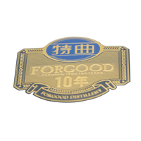 Étiquettes métalliques personnalisées en aluminium Autocollants pour bouteilles de vin Modèles Logos Étiquettes privées pour emballage unique Artisanat en métal