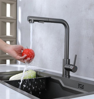 Robinet de cuisine moderne EIOIOL à poignée unique, rotation à 360 degrés, mitigeur eau chaude et froide, en céramique et acier inoxydable