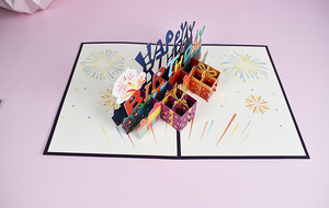 การ์ดเชิญวันเกิดแบบป๊อปอัพ 3 มิติ ขายส่งจำนวนมาก พร้อมซองจดหมาย พิมพ์ UV บนกระดาษเคลือบอย่างดี - Product Image 6