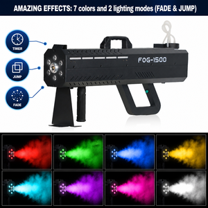 Pistola de Humo LED MOKE de 1500W, Máquina de Niebla RGB sin CO2, Control Manual, 6-8m, <span class=keywords><strong>para</strong></span> Escenarios, DJ, Discotecas, Fiestas, Bodas, Clubes y Eventos - Product Image 3