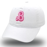 Gorras de béisbol para correr ajustables de fábrica al por mayor para mujer, algodón lavado Vintage, bordado en 3D, punto a cuadros, letra B Puff