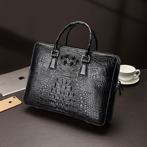 Bolso de Mano de Cuero de Cocodrilo Siamés para Hombre, Bolso de Negocios de Cuero Genuino, Maletín de Cuero Genuino de Gran Capacidad - Product Image 1