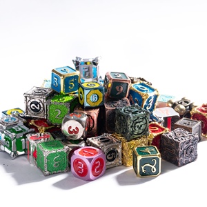 Faccub Phong Cách Mới Đa Diện Kim Loại Dnd Dice Số Lượng Lớn Tùy Chỉnh D6 <span class=keywords><strong>D</strong></span> & <span class=keywords><strong>D</strong></span> RPG Trò Chơi Hoa Thiết Kế Màu Đỏ Màu Xanh Tùy Chỉnh Bao Bì Quảng Đông - Product Image 5