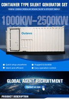 Groupe électrogène mobile préfabriqué 1500 kW 480 V 50 Hz basse consommation triphasé pour stockage frigorifique de supermarché en veille
