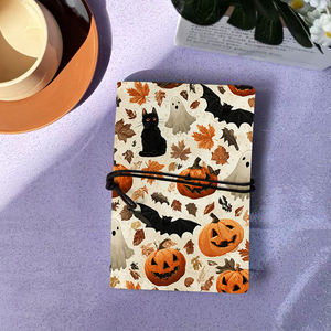 A6 Cahier de notes artisanal Cadeau de rentrée scolaire mignon pour les collégiens Idéal pour les listes de devoirs et les notes d'ami Citrouilles <span class=keywords><strong>Ghos</strong></span> - Product Image 1