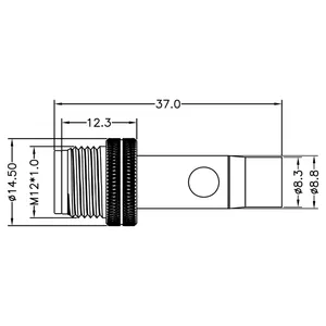 hochwertiger m12 Überform-Anschluss A B D-Code 3 4 5 8 12 17 Stifte Metall-Männchen mit geschilderten wasserdichten m12-Anschlüssen