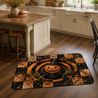 Alfombra de terciopelo sintético con diseño de hombre calabaza y telaraña para decoración de fiestas de Halloween