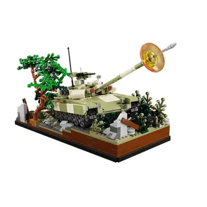 Qizhile montar 101101 t90 modelo militar tanque de construção, para brinquedos de construção