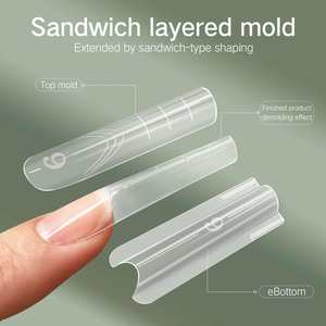 Nouvelles 280 formes à ongles sandwich pour extensions, bases et finitions, double usage pour gels cristal et polygel, outil de modelage d'ongles - Product Image 5