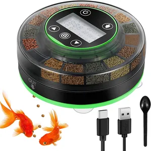 Großhandel Smart Automatic Fish Feeder-Wiederauf ladbarer Fish Feeder Dispenser mit Timer LCD-Display