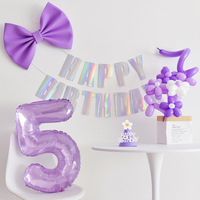 32 pouces violet numéro feuille ballons Figure hélium ballon princesse fille fête d'anniversaire décorations de mariage anniversaire décor