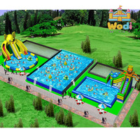 Parc aquatique gonflable géant avec trampoline pour les stations balnéaires