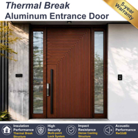 YOHOME Porte d'entrée pivotante de luxe en aluminium à isolation thermique, design américain moderne pour maison
