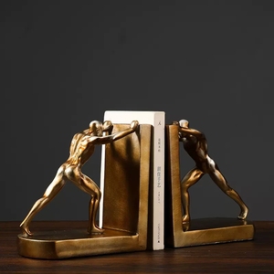 现代当代强力男子铜色树脂艺术装饰书立黄色圣诞家居装饰客厅HXY品牌 - Product Image 6