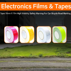 Cintas adhesivas reflectantes de 50mm x 10m, advertencia de seguridad de alta visibilidad para marcas de carreteras de automóviles y bicicletas - Product Image 2